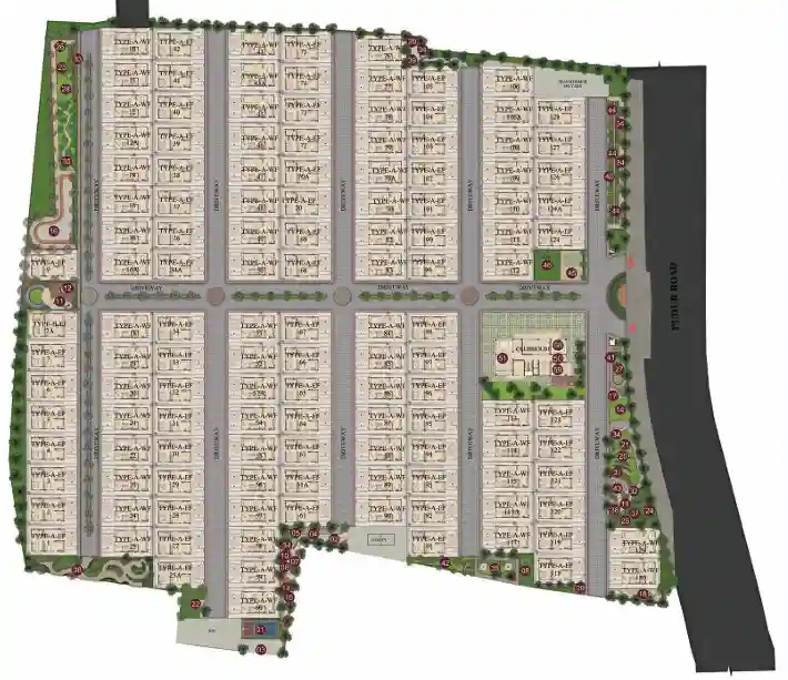 Casagrand Porur Chennai - Master plan layout showing apartment buildings and green spaces